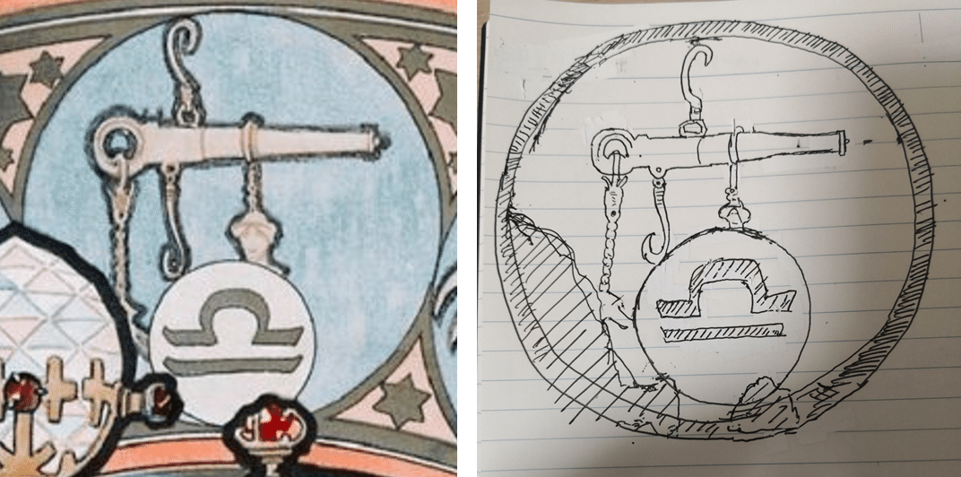 ミュシャ 黄道十二宮の練習⑤ (天秤座)｜Sans