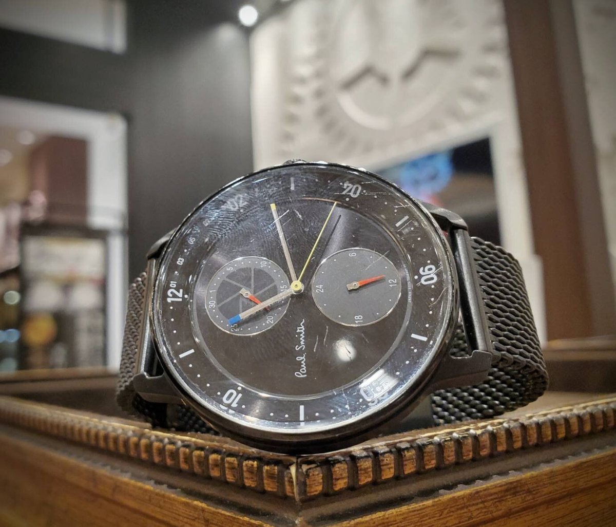 電池交換済】Paul Smith 腫れぼったい ポールスミス クロノグラフ  