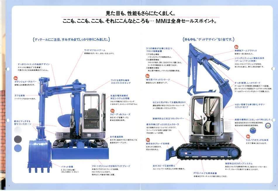 キャタピラー建機　新キャタピラー三菱　MM55SR  2セット  1/24 新キャタピラー三菱 MM55SR 三菱mini油圧ショベル 機械工業