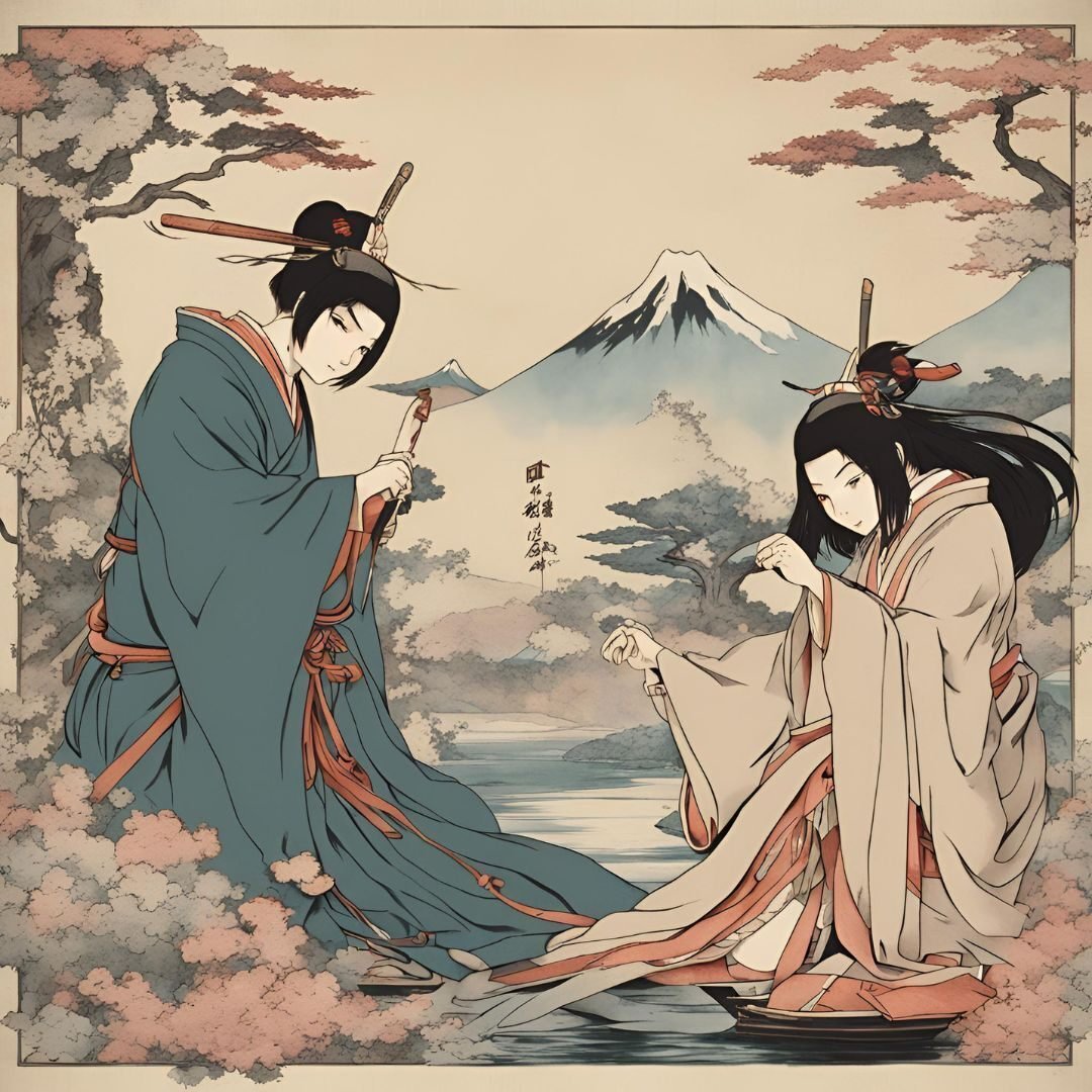 [春画] 日本画 日本神話 イザナギ イザナミ 男根 古事記 日本書紀 肉筆画 春画] 日本画 日本神話 イザナギ イザナミ 男根 古事記 日本書紀 肉筆