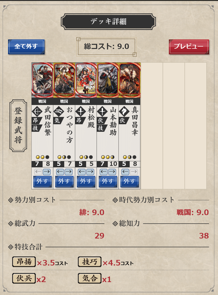 英傑大戦 最強？武田軍 その2｜あきたの遠回り遊歩道