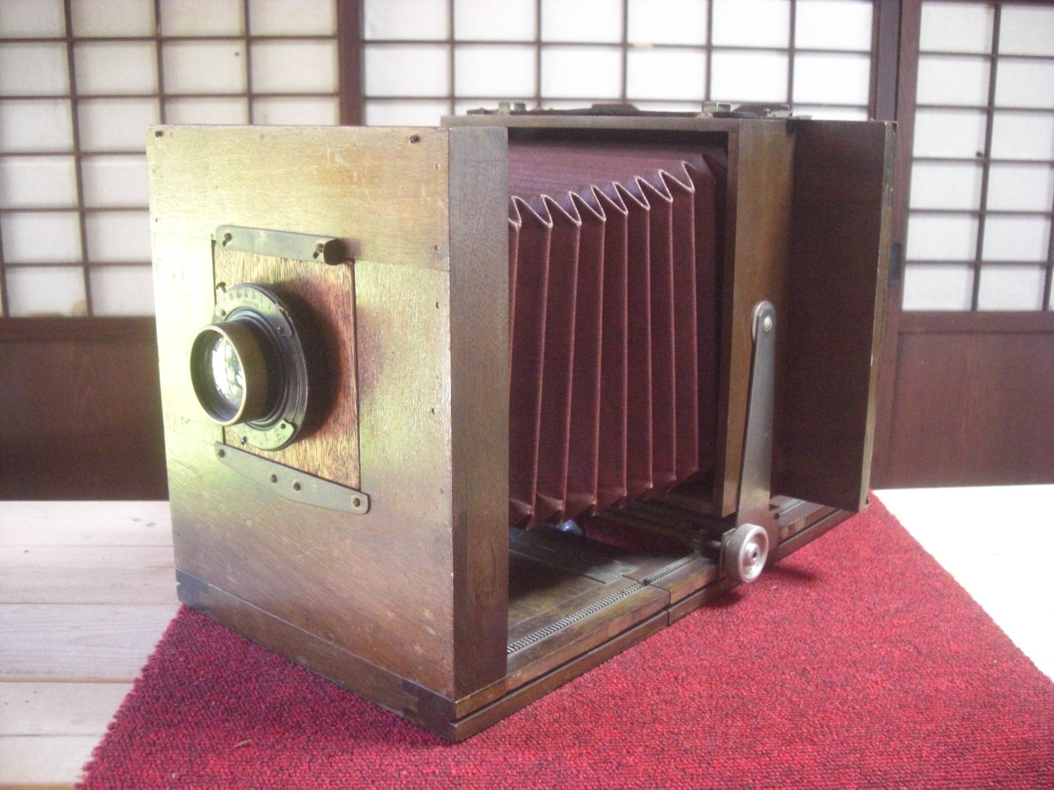 年代物 OKUHARA CAMERA オクハラカメラ 蛇腹 木製 大判 レトロ OKUHARA