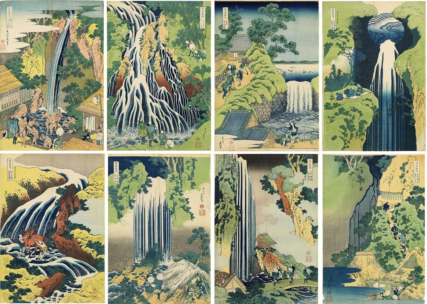 北斎が描いた涼やかな滝の流れ。諸国瀧廻りイヤアクセサリー