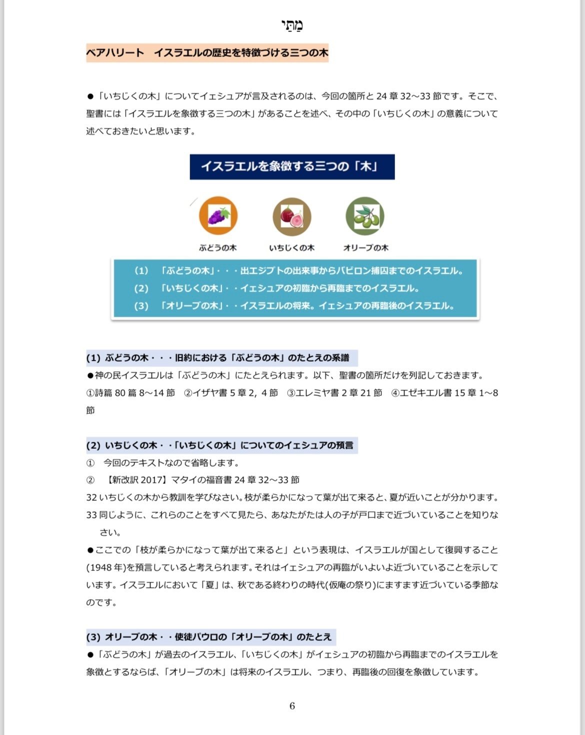 枯れたいちじくの木【聖書箇所】マタイの福音書21章18～22節