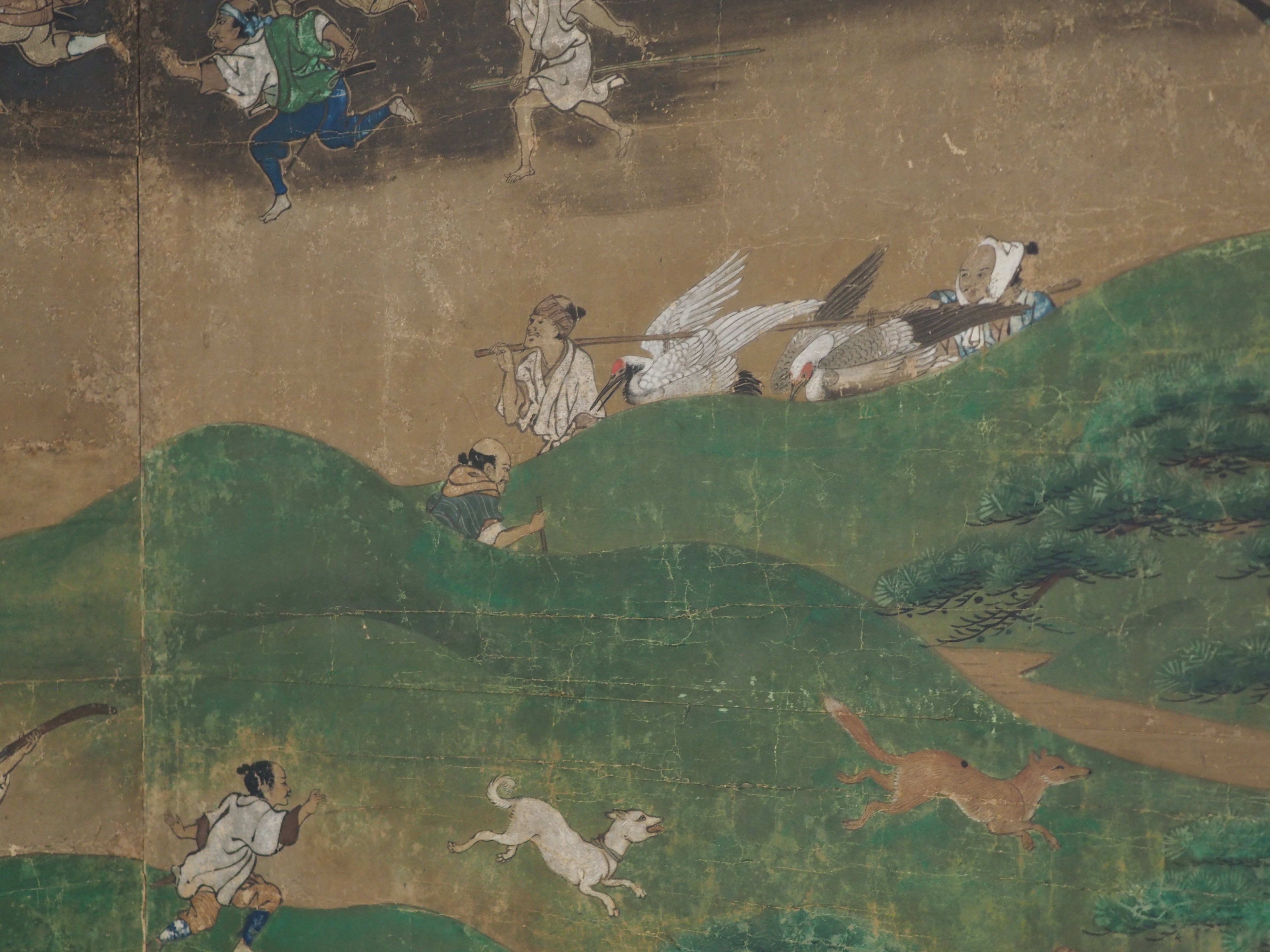 久隅守景 美術書 掛軸 久隅守景筆 三幅対 山水図 荘子図 書付共箱