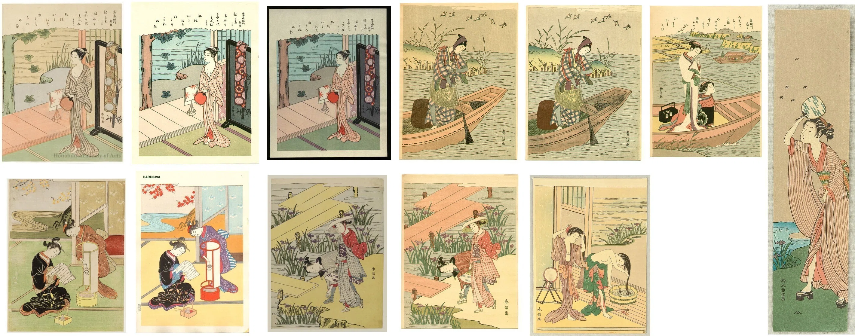 木版画 鈴木春信【水売図】国立博物館蔵版 昭和期 復刻版 本物保証 