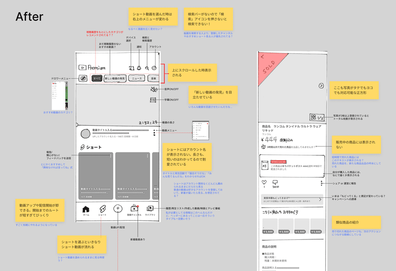 アプリを模写したスケッチ:アプリ観察・模写を始めてから終盤の様子