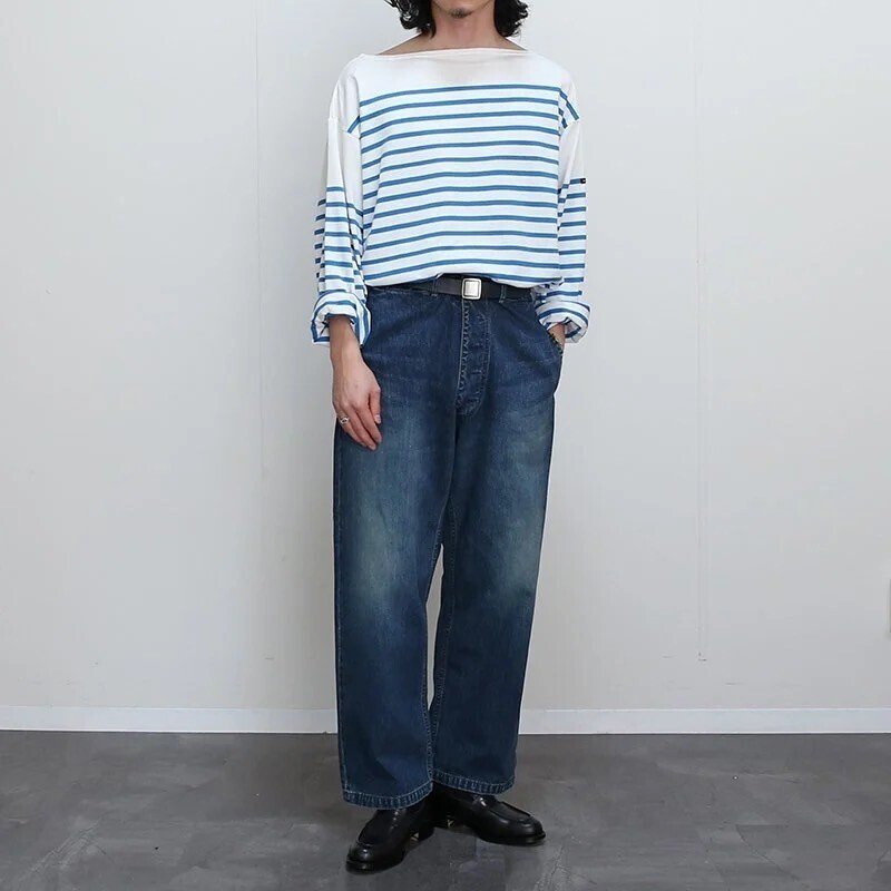 【美品】ウティ　長袖カットソー　バスクシャツ　TORICOT AAST　Mサイズ outil ウティ : TORICOT AAST バスクシャツ (TOMATO/OFF) | Tops