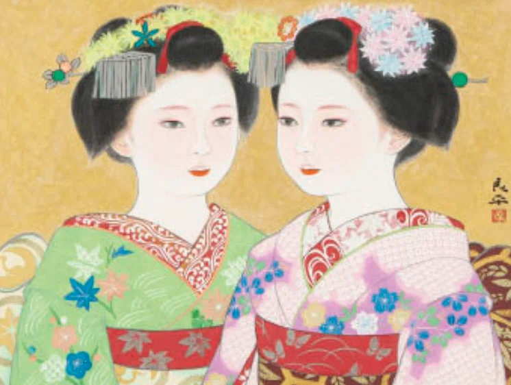 三輪良平】 日本画 / 紙本・彩色 「舞妓」 査定 鑑定 買取 致します 