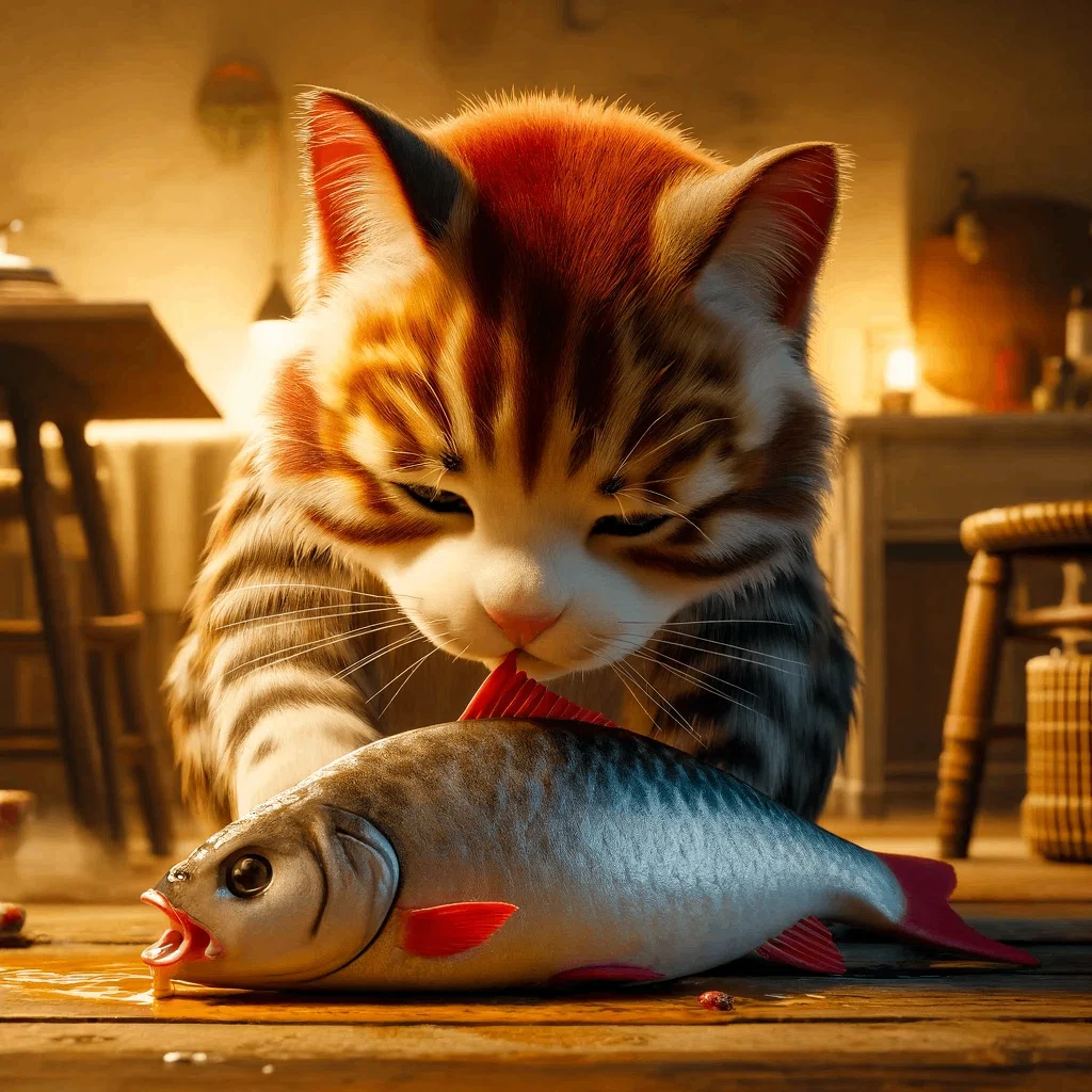 生成AIは「頭が赤い魚を食べる猫」を理解するのが難しい｜マツさん