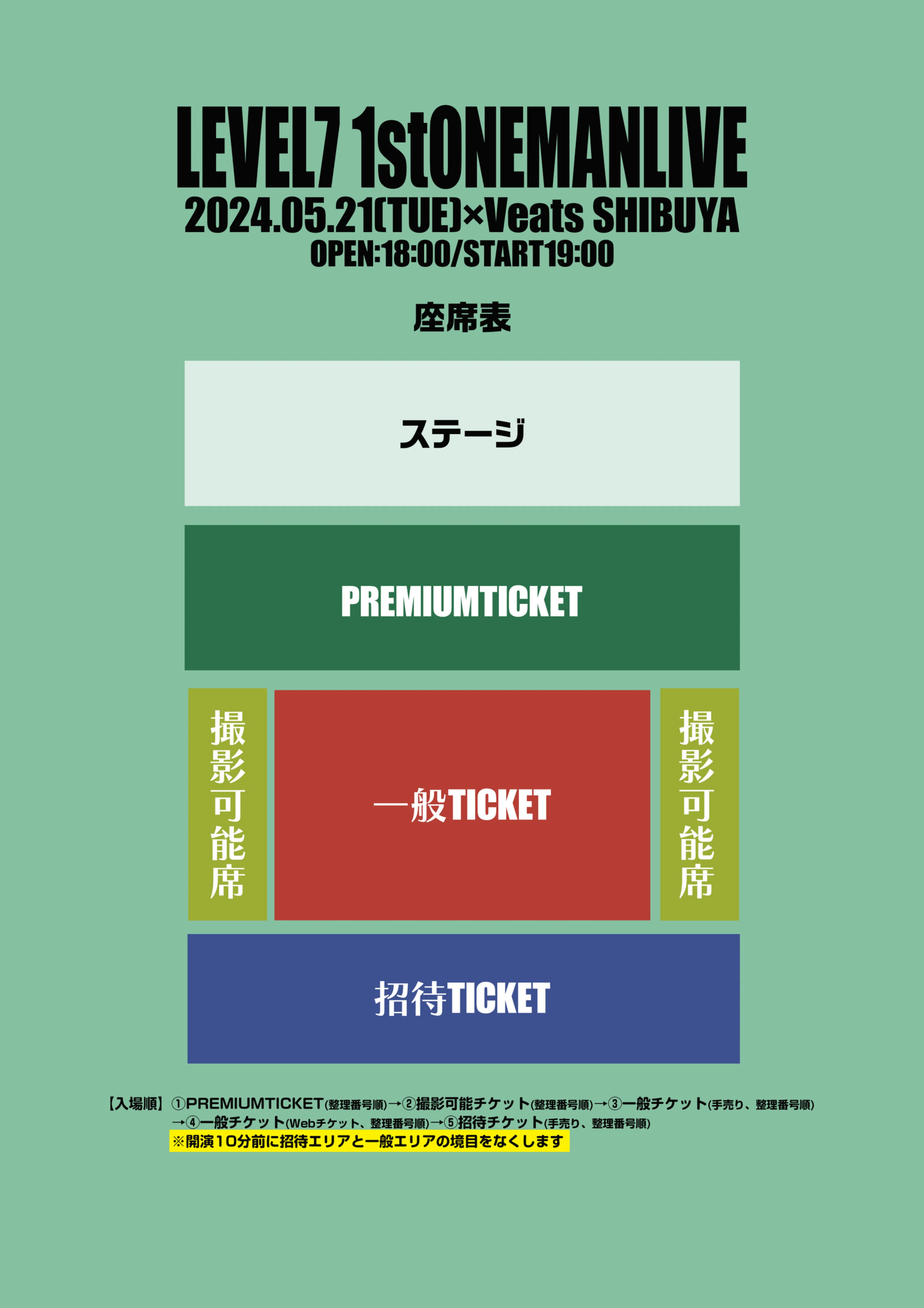 LEVEL7 1stワンマンライブ当日の注意事項＆補足】｜LEVEL7