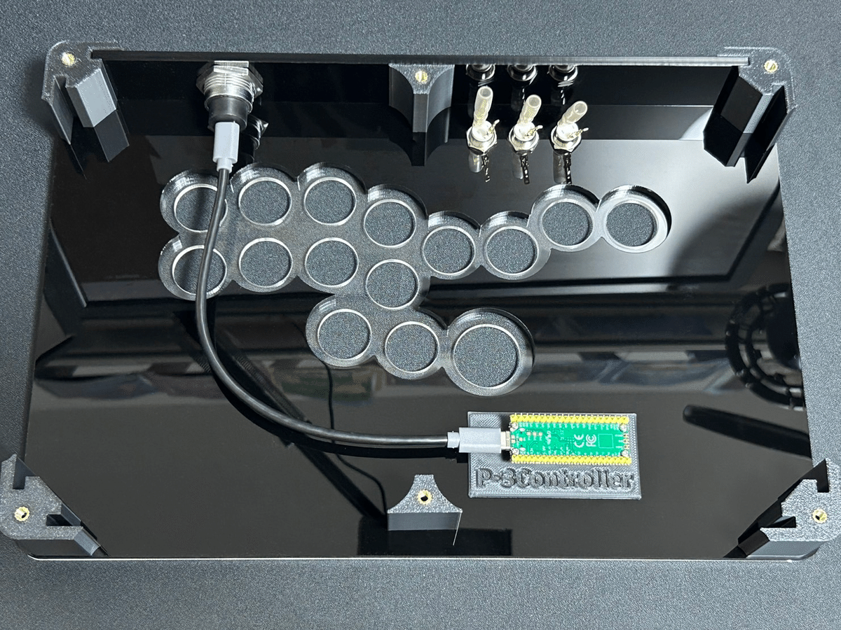 売り切りセール】Flatbox v2 ブラック 自作レバーレス 薄型