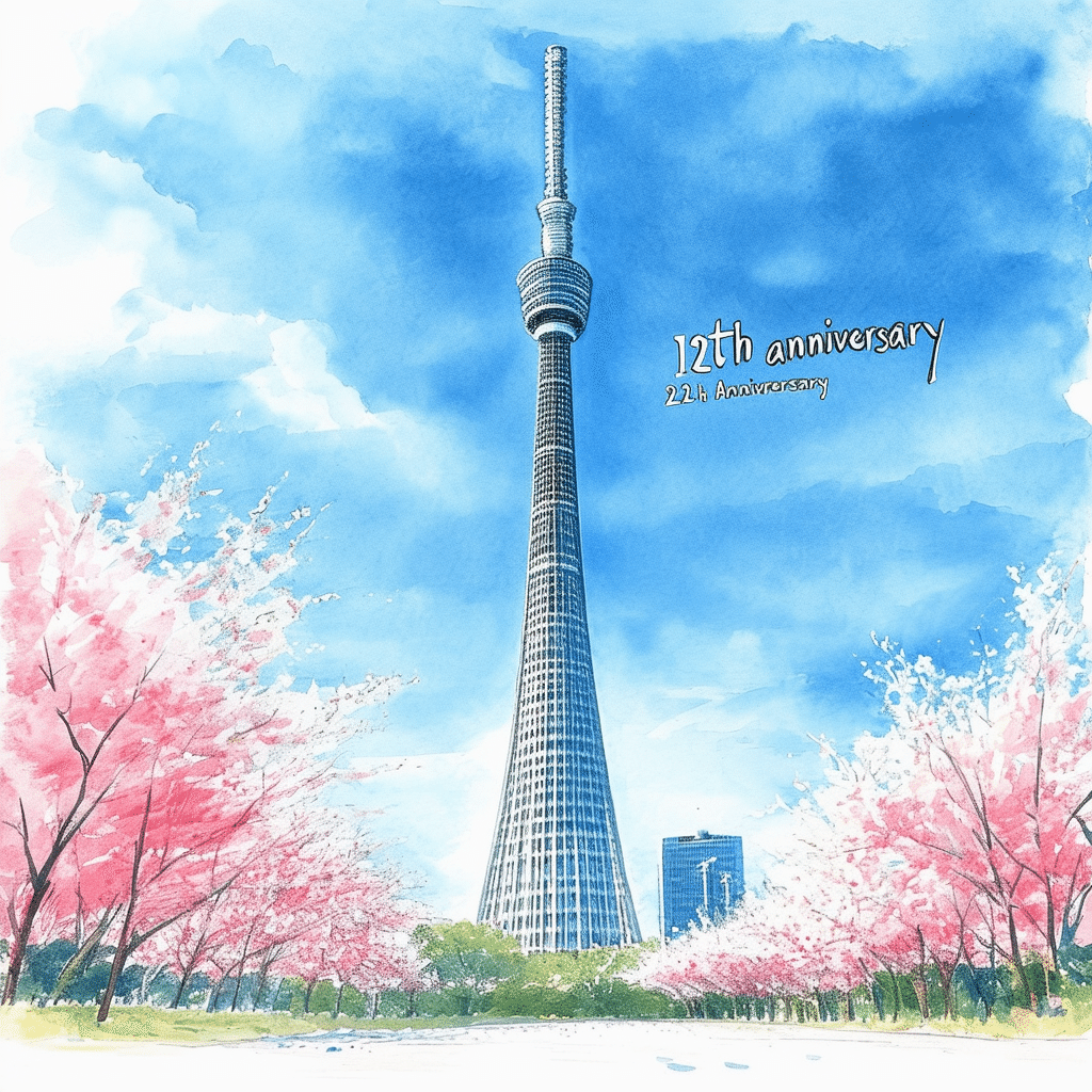 祝12周年🎉 AIで描いたスカイツリー：5つのツールで比べてみた