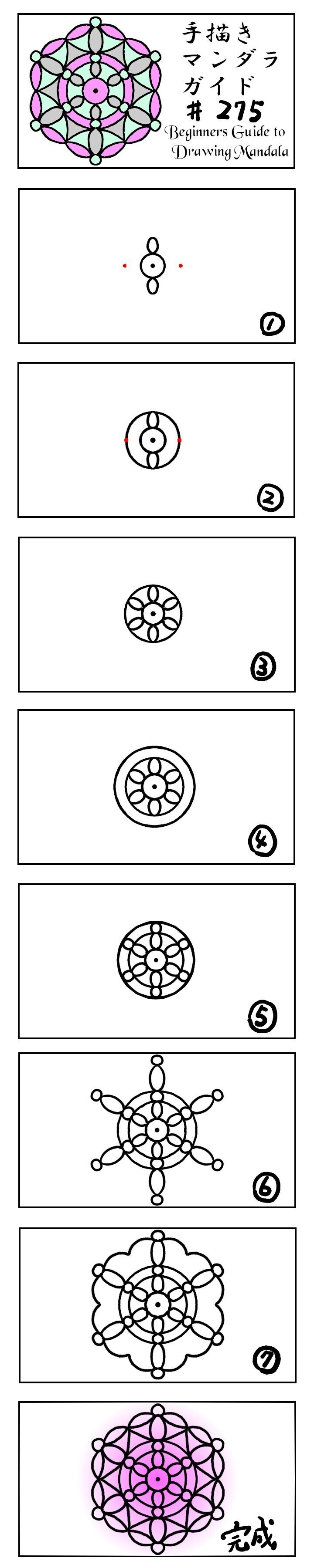 手描きによる曼荼羅の描き方 ＃291～＃295｜tamdam