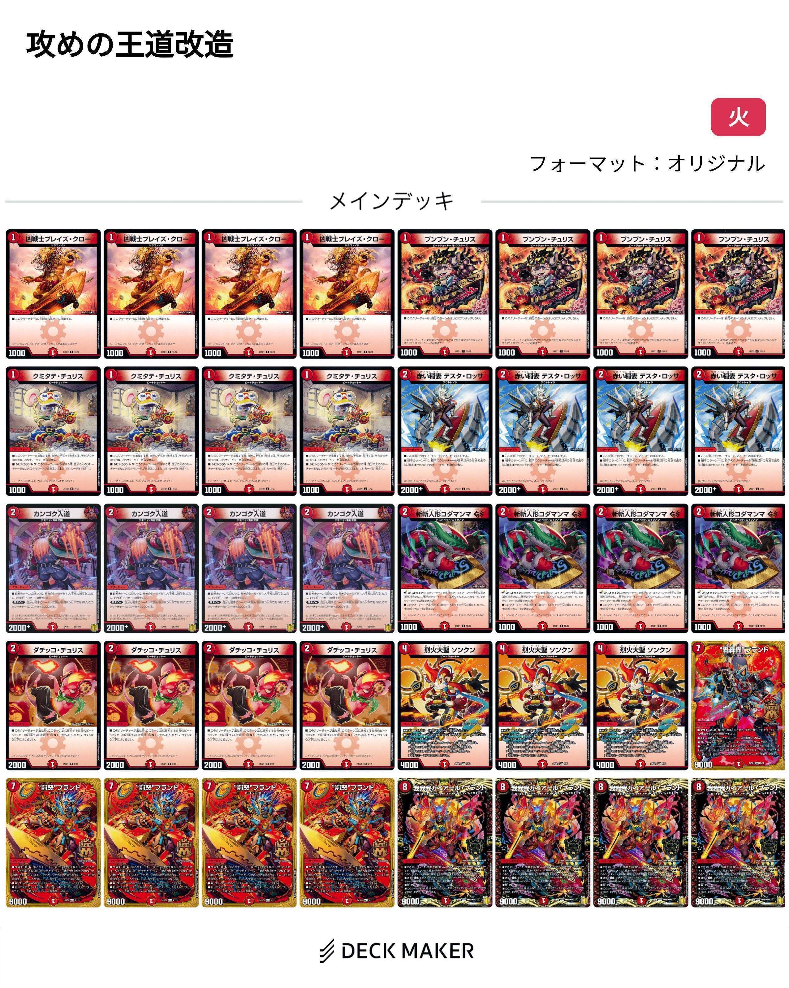 赤単速攻デッキ　デュエルマスターズ デュエマ　ミッツァイル　罰怒　ブランド 赤単ミッツァイル 即日発送 cs優勝構築の通販 プロフ必読（568410750