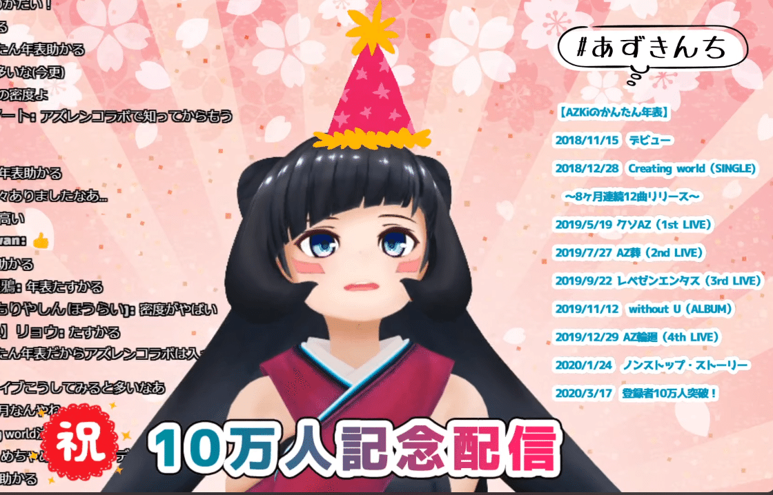 AZKi 3個　マチュ2個 登録100人万記念 Part.2】AZKiさんの”キセキ”【ルートα編