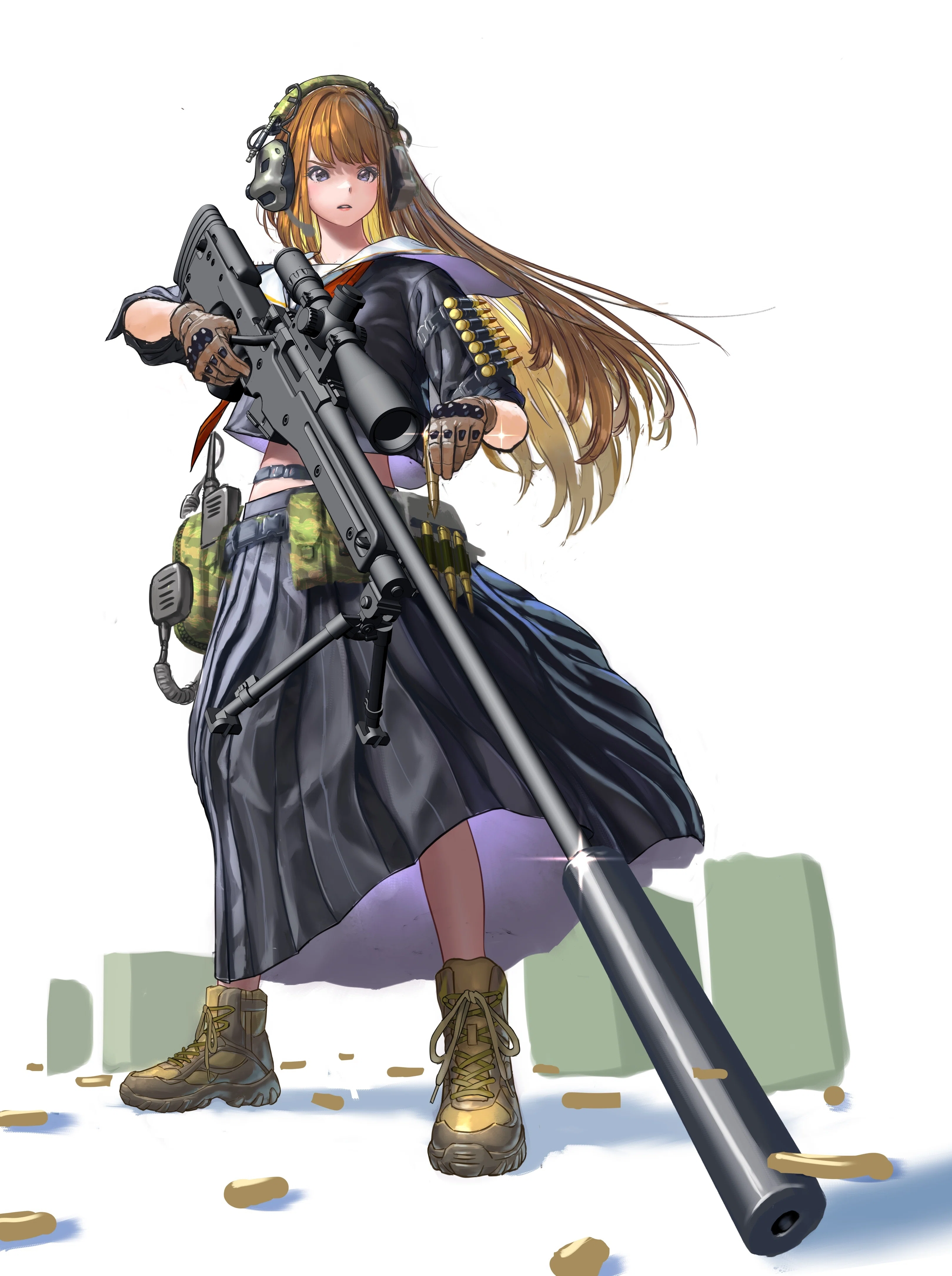 絵日記】銃✖︎学生服イラコン 3日目｜マエコ