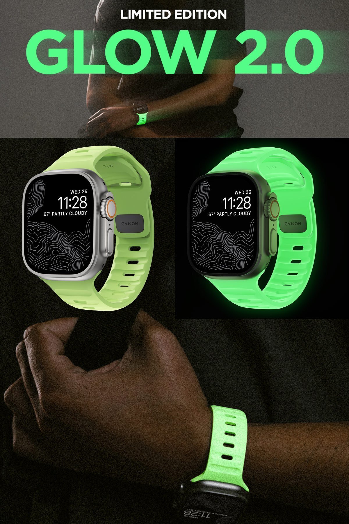完売品！NOMAD 限定スポーツバンド glow 41mm AppleWatch 完売品！NOMAD 限定スポーツバンド glow 41mm AppleWatchの通販
