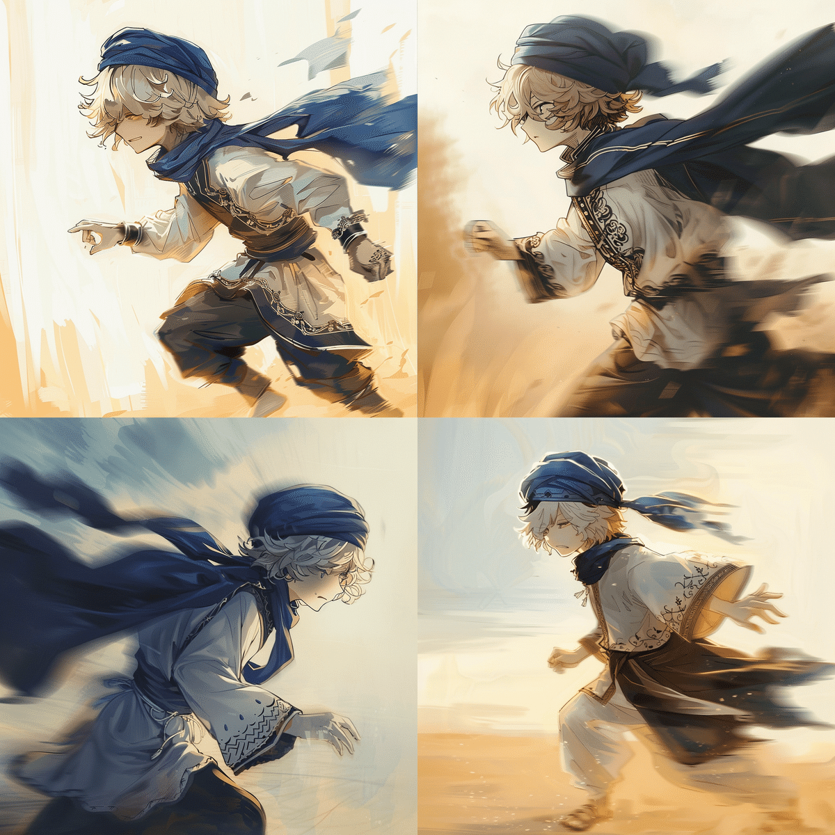 Midjourney漫画ワザ:キャラクターリファレンスで後ろ向かない、動いて