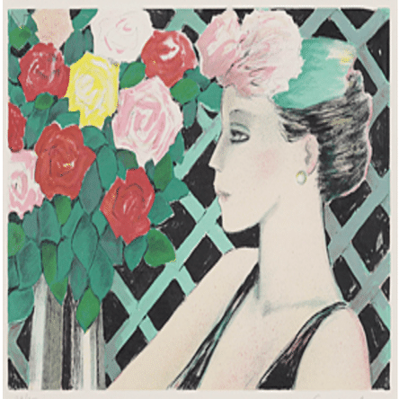 J. P. カシニョール】 版画 / リトグラフ 「バラとプロフィール」 査定