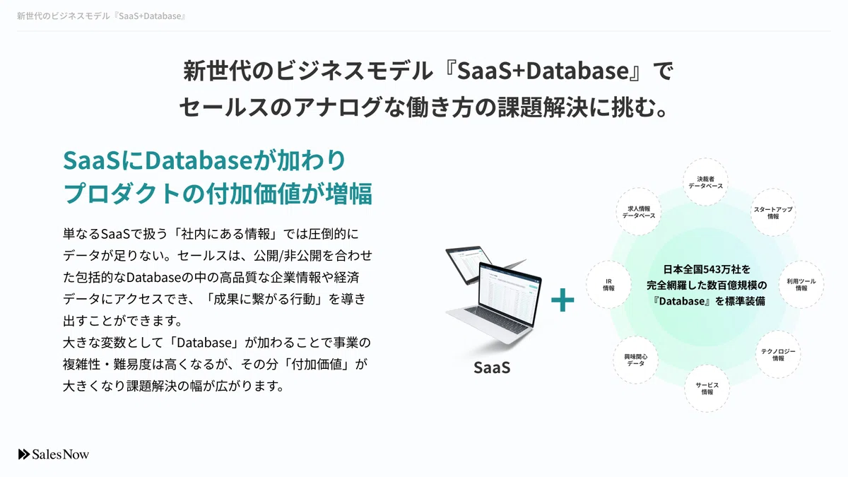Salesnow SalesNowは「データ」に賭ける会社です|村岡功規 SalesNow代表
