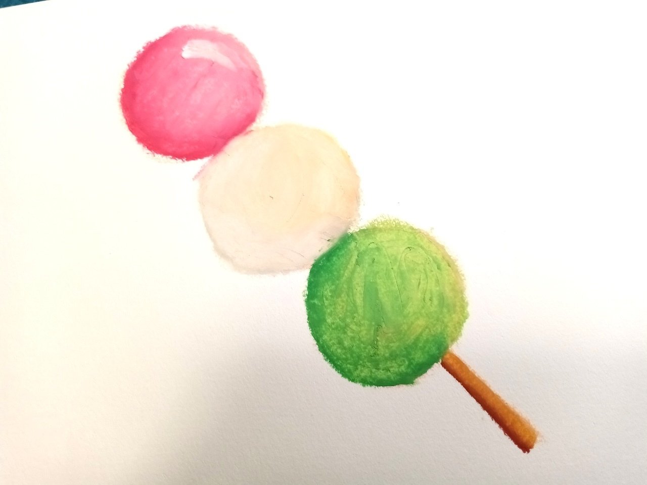 自作で描きました クレパスで描きました」著者momoさんのオレンジページの学校主催ワーク