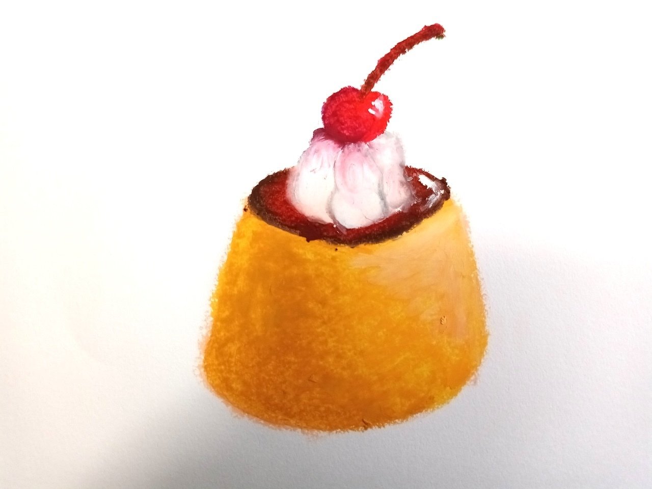 自作で描きました クレパスで描きました」著者momoさんのオレンジページの学校主催ワーク