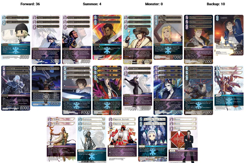 5/13追記あり　FFTCG 日本語版　氷雷FF8　デッキ FFTCG】デッキ解説 氷雷（スタンダード） ｜ちょーぎょーじ