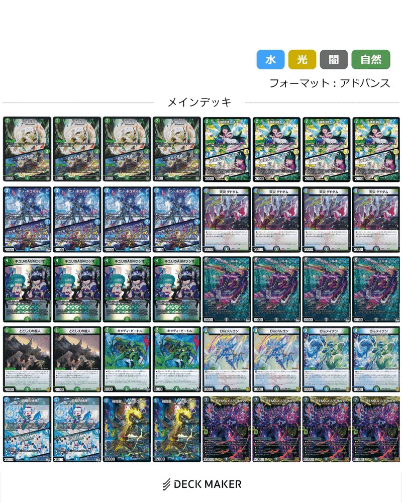 青黒卍夜ループ デッキ 本格構築 ガチ構築 零龍GR付き - メルカリ