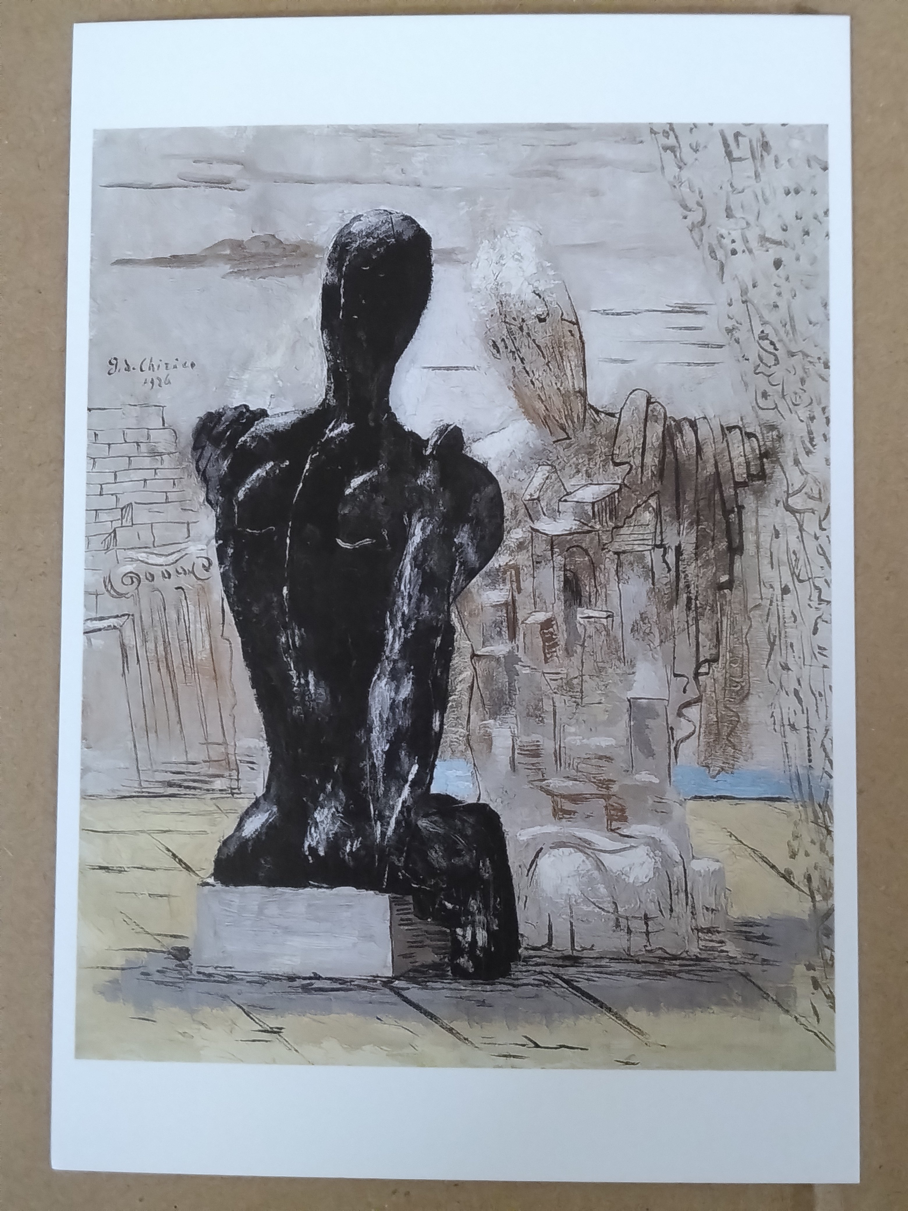 ジョルジョ・デ・キリコ、『穏やかな昼下がり』、希少画集画 謎の画家