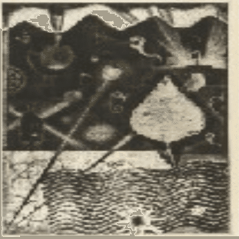 駒井哲郎】 銅版画 / メゾチント・ソフトグランドエッチング「海底の祭