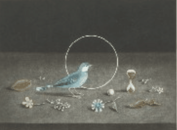 長谷川潔】 銅版画 / マニエルノワール「海底の祭」 1969年査定 鑑定