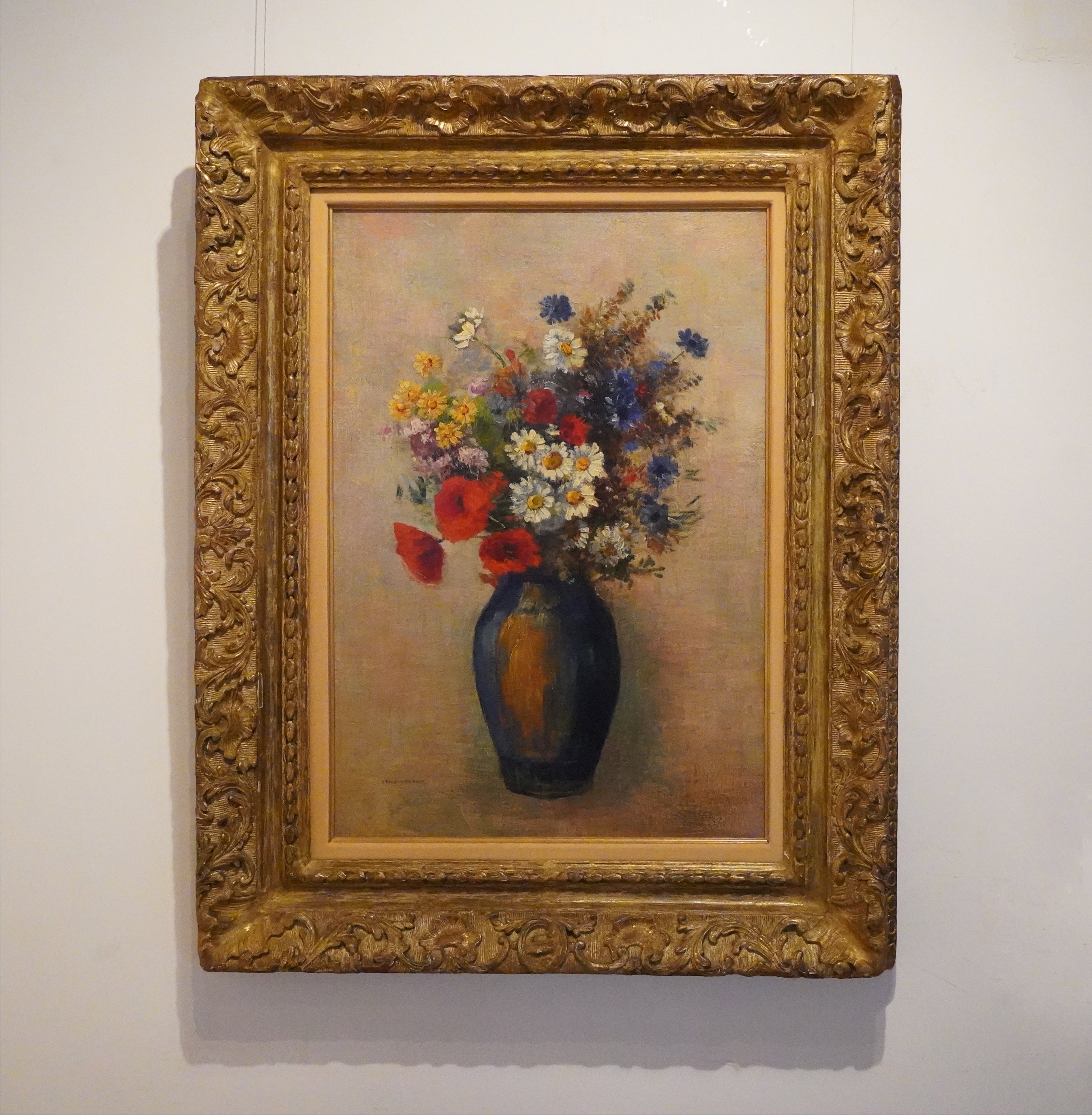 静物画 花瓶と植物 木製フレーム イタリア 静物画 花瓶と植物 木製フレーム イタリア