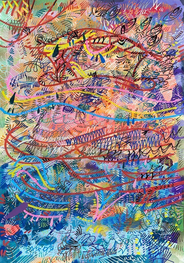 抽象画：神さまの船｜yygg