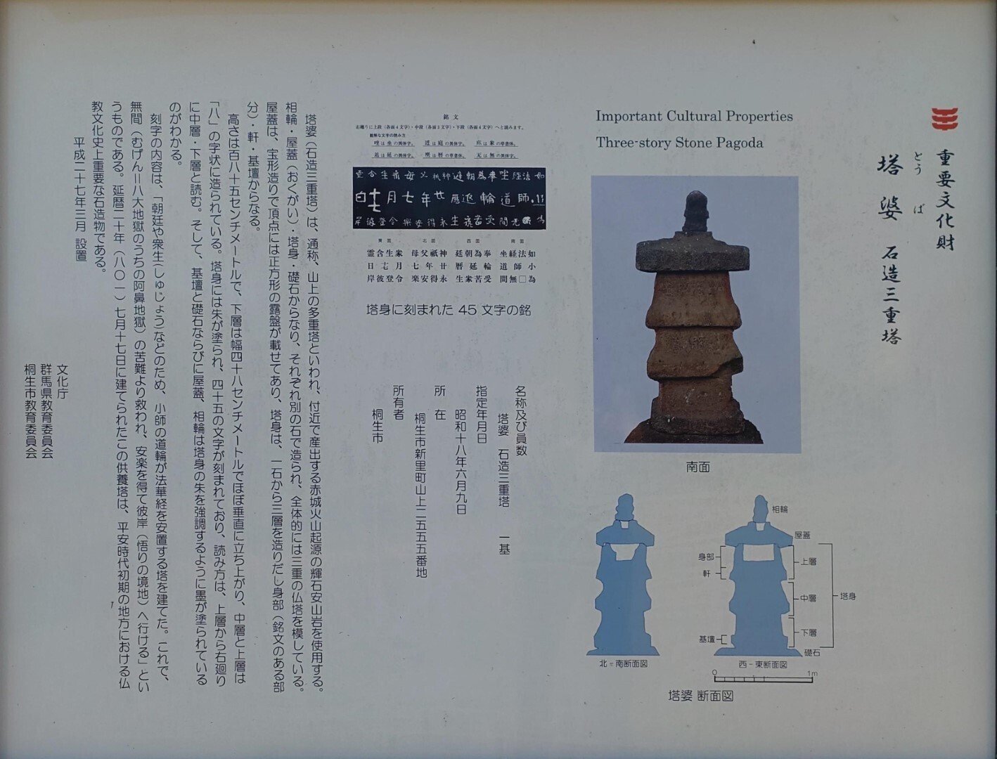 石塔 層塔 三重の層塔 (2つセット)