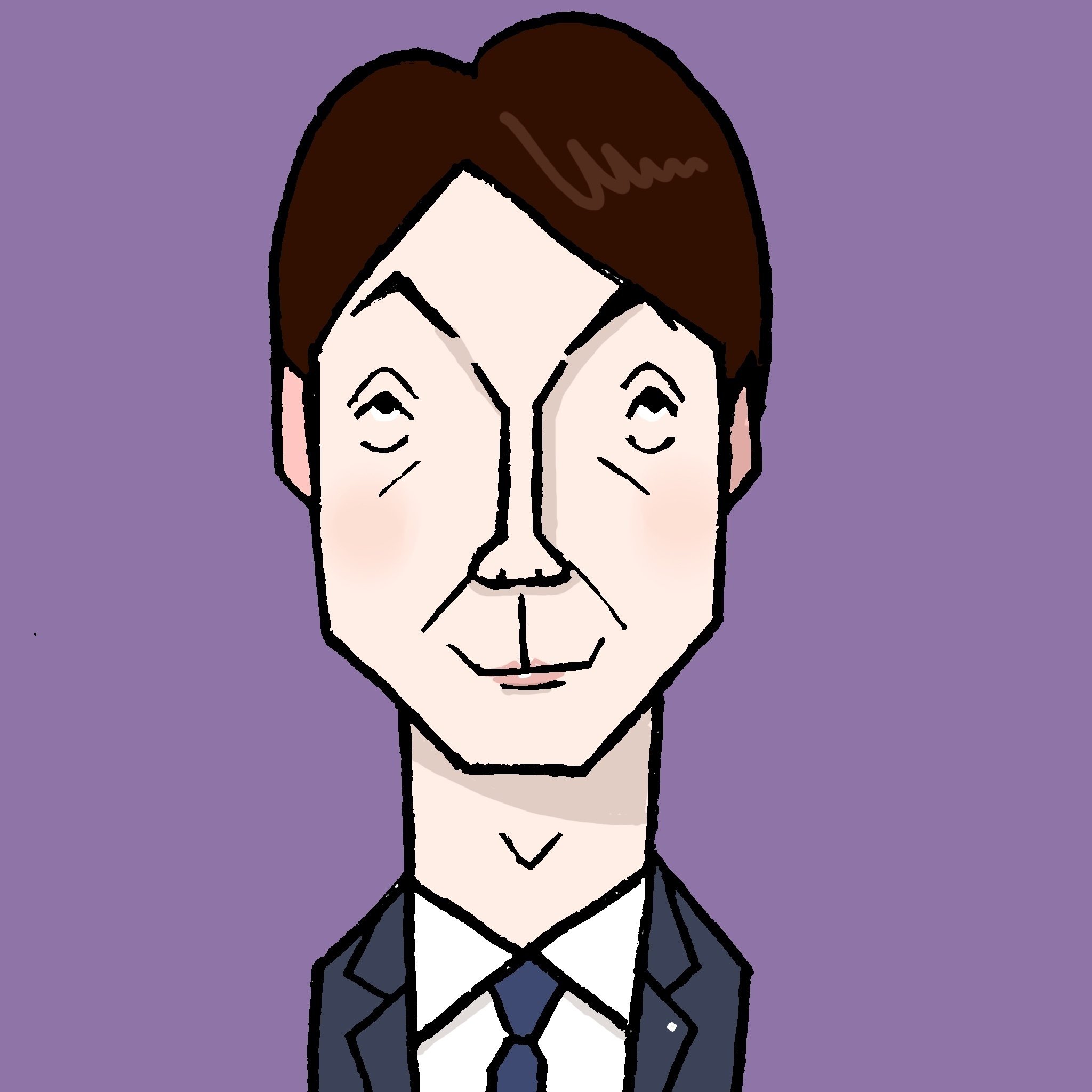 ドラマ「アンチヒーロー」の野村萬斎さんの似顔絵｜似顔絵師 しばじゅん