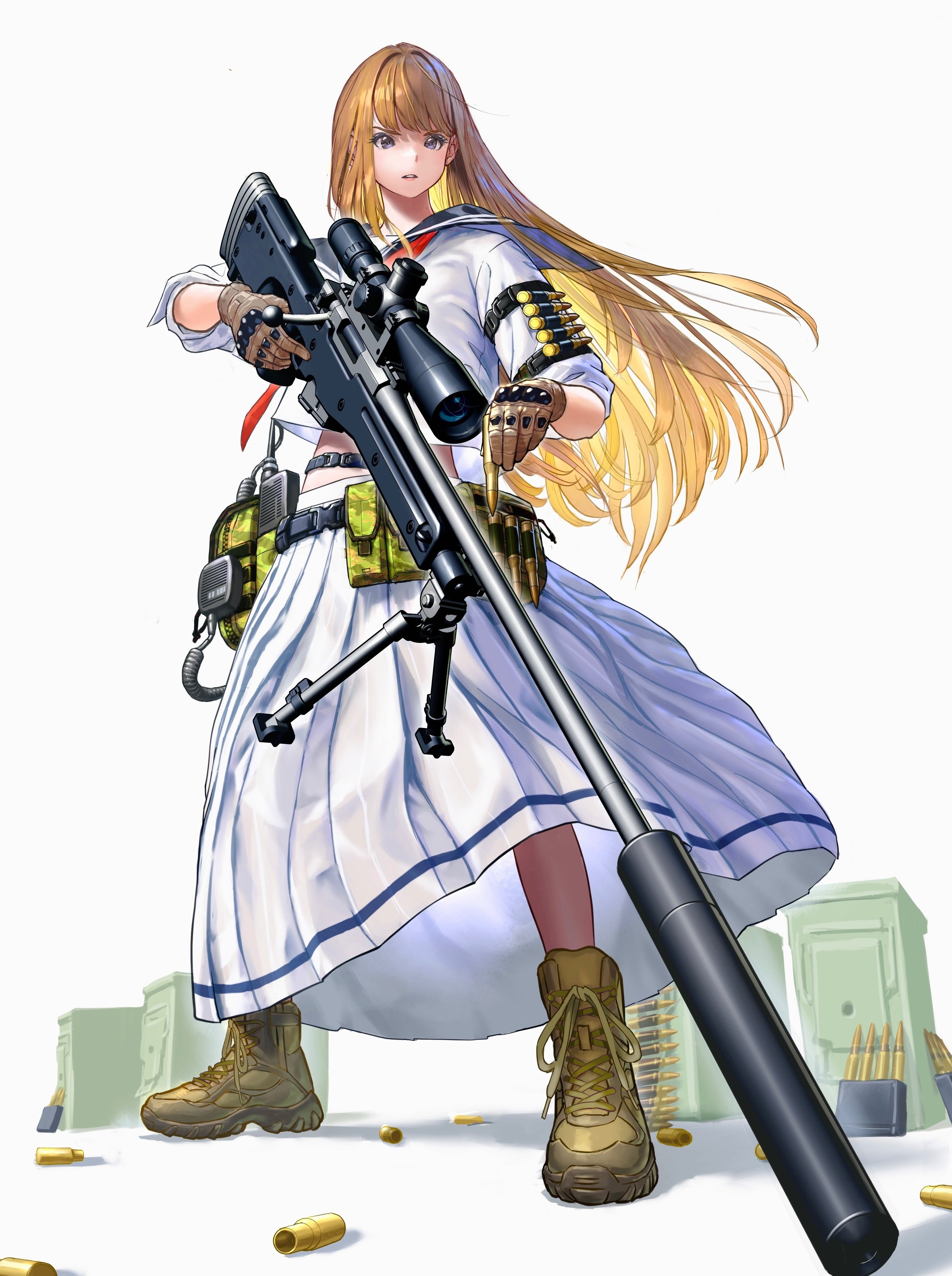 絵日記】銃✖︎学生服イラコン4日目【完成｜マエコ