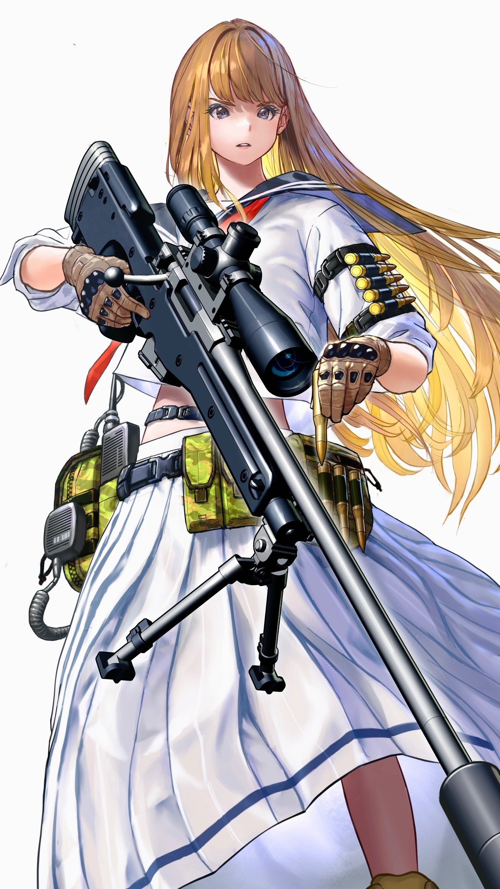 絵日記】銃✖︎学生服イラコン4日目【完成｜マエコ