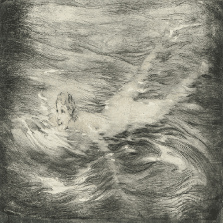 ルイ・イカール】 銅版画 / エッチング・アクアチント 「スイマー