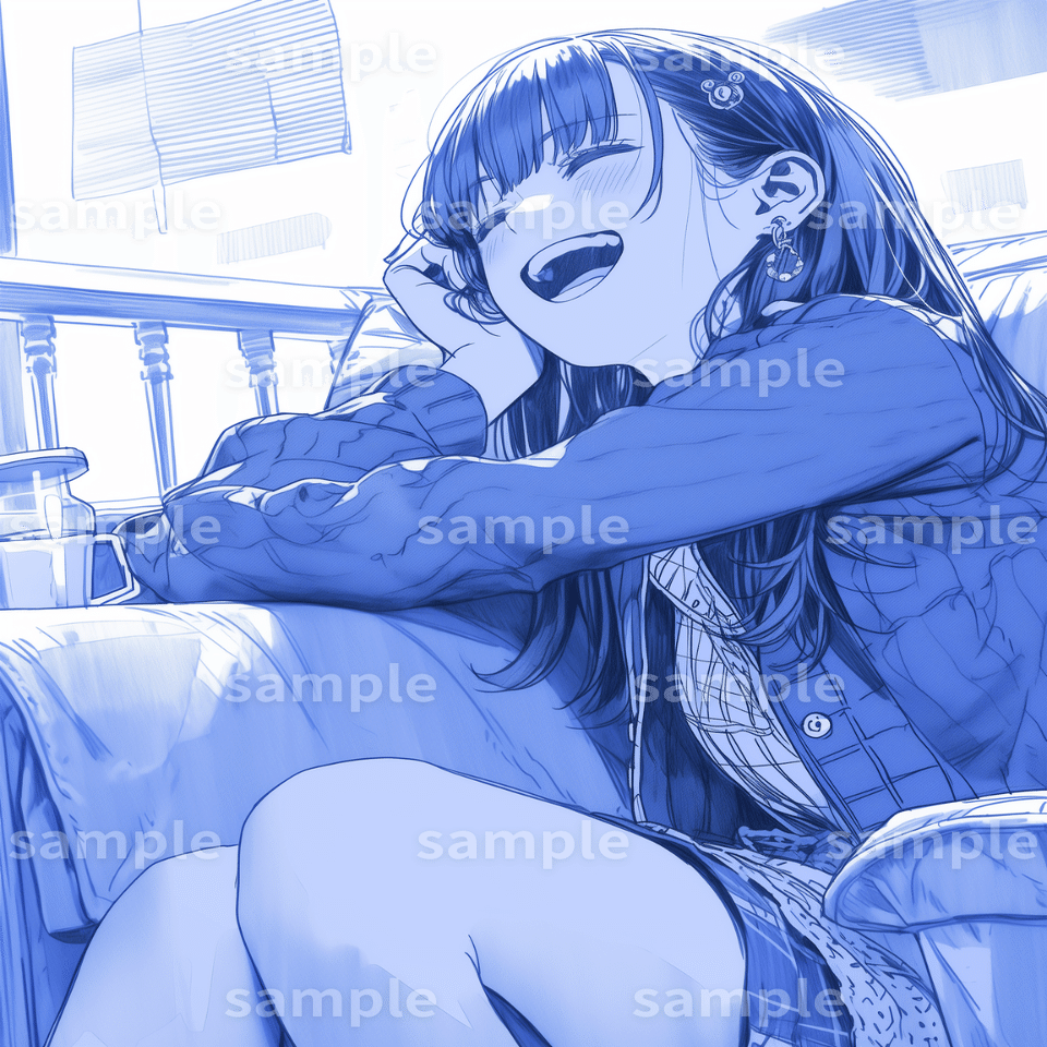 イラスト】「笑顔の女の子」2枚セット｜SNS用アイコン・ファッション