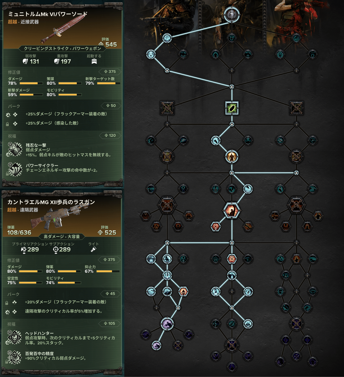 Warhammer:40K Darktide 古参 歩兵ラスガンビルド（2024/06時点