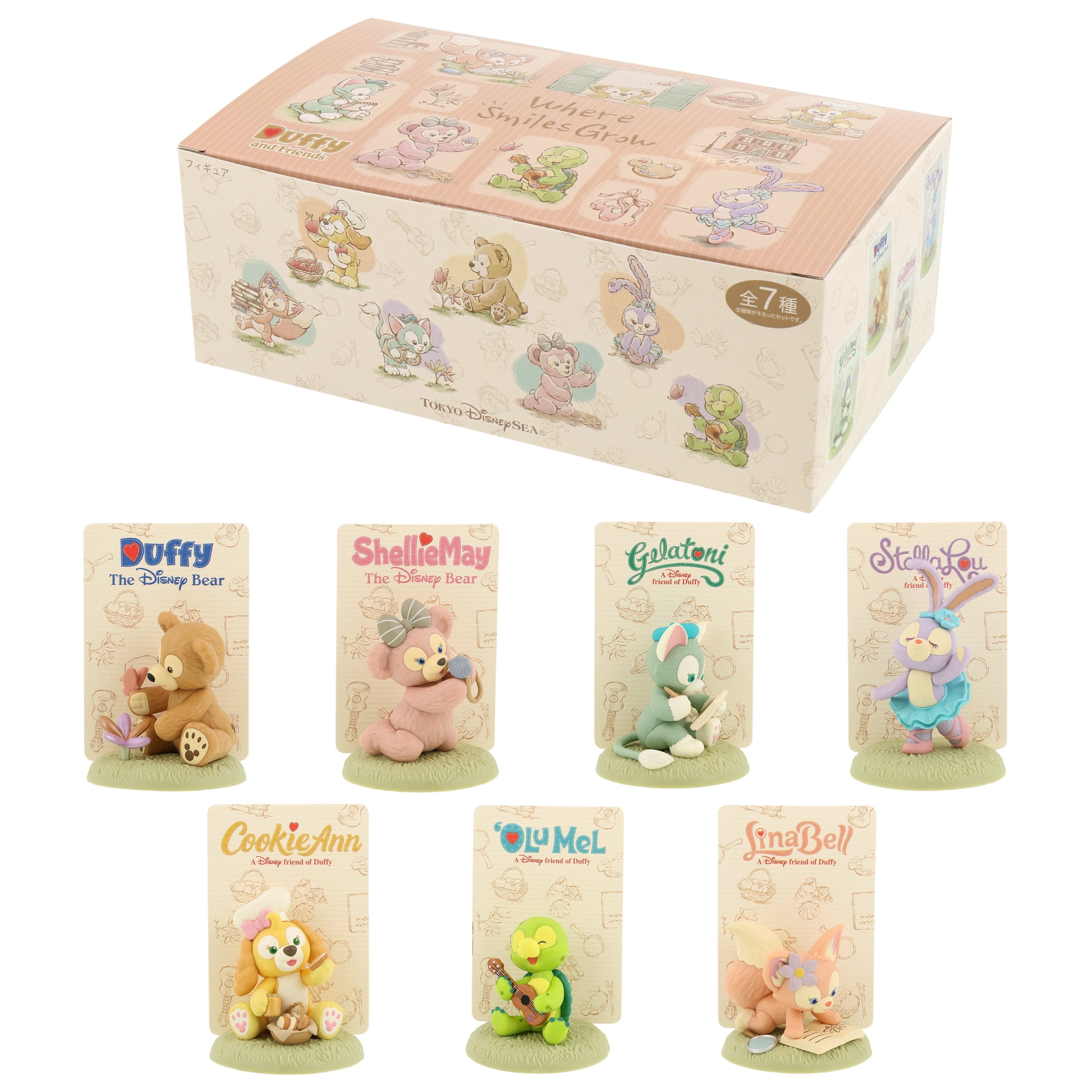 フルコンプリート　ウェアスマイルズグロウ　ダッフィー&フレンズ 　フィギュア 7人勢揃い！東京ディズニーシー“ダッフィー＆フレンズのウェア