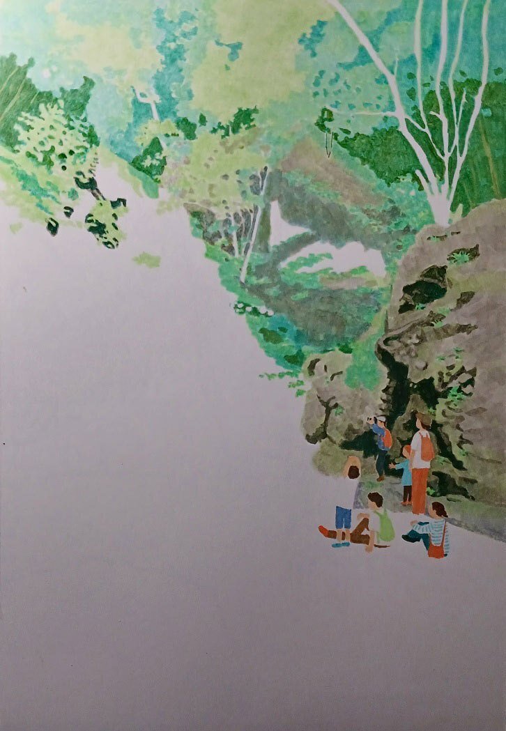 製作記録：払沢の滝〈描画過程〉｜おかドド＠イラストレーター