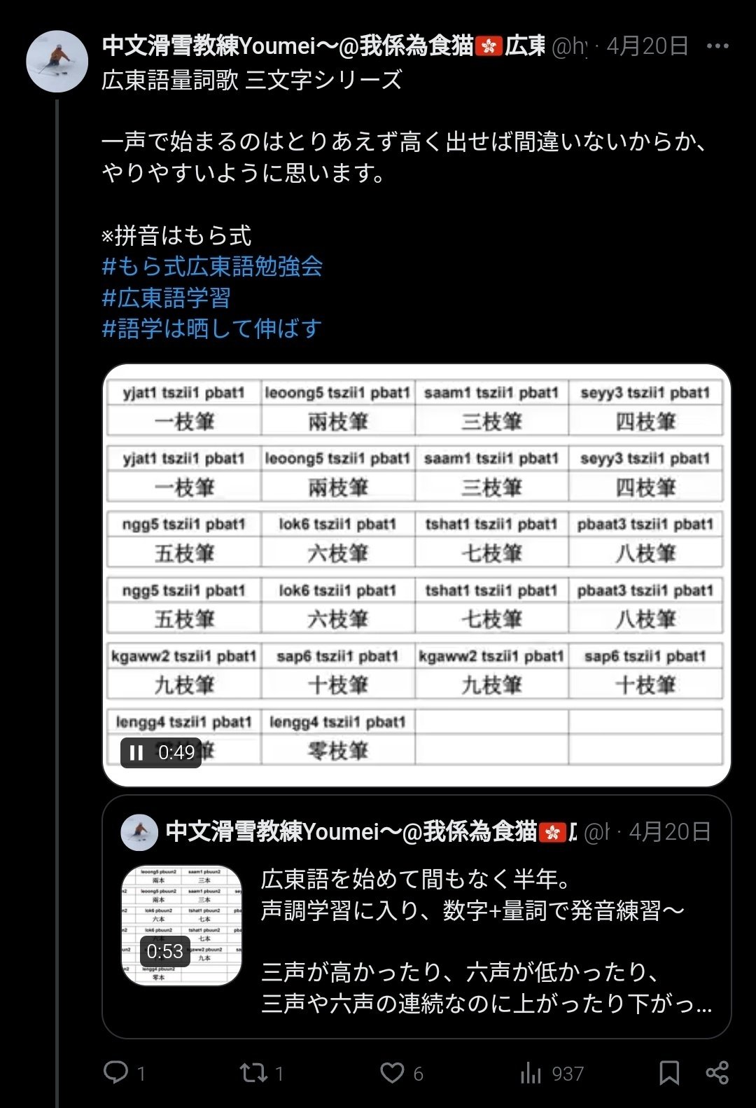 國語（普通話・台湾華語）既習者の広東語学習の軌跡③｜中国語