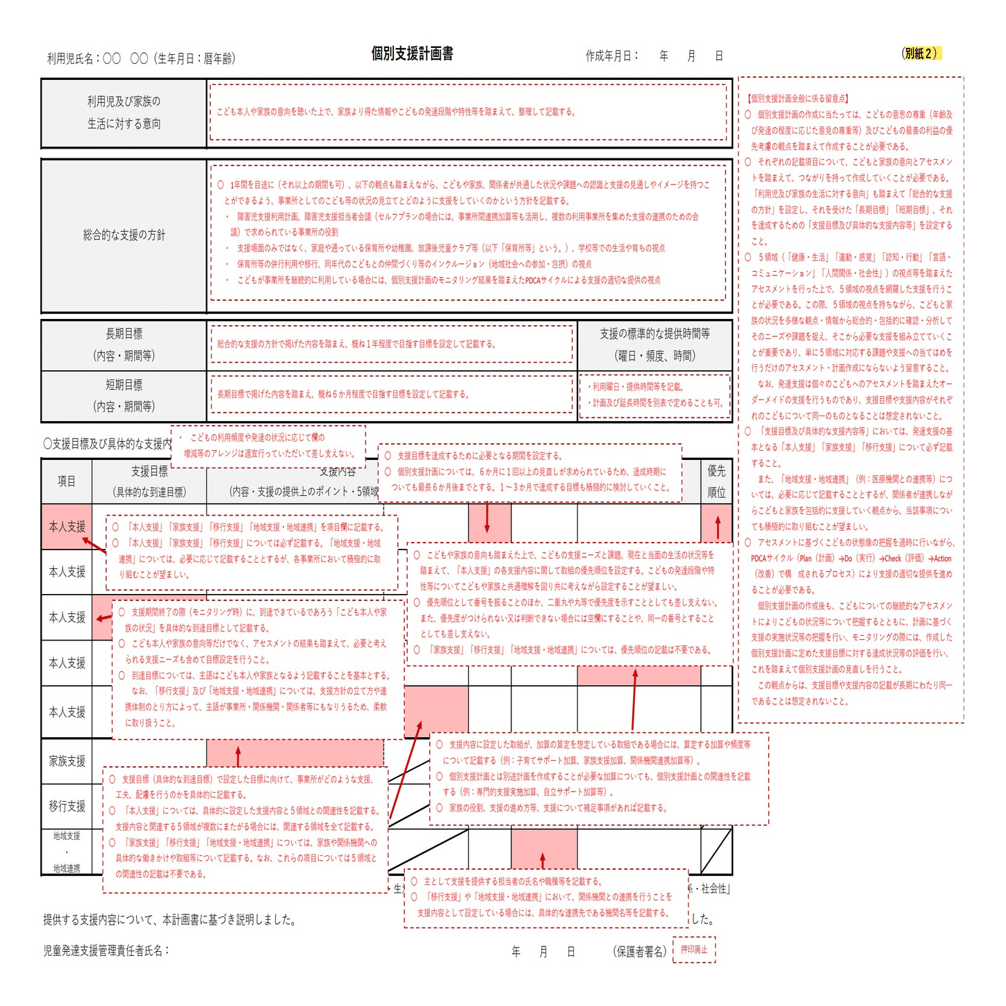🟧事務連絡🟧児童発達支援・放課後等デイサービスの個別支援計画作成