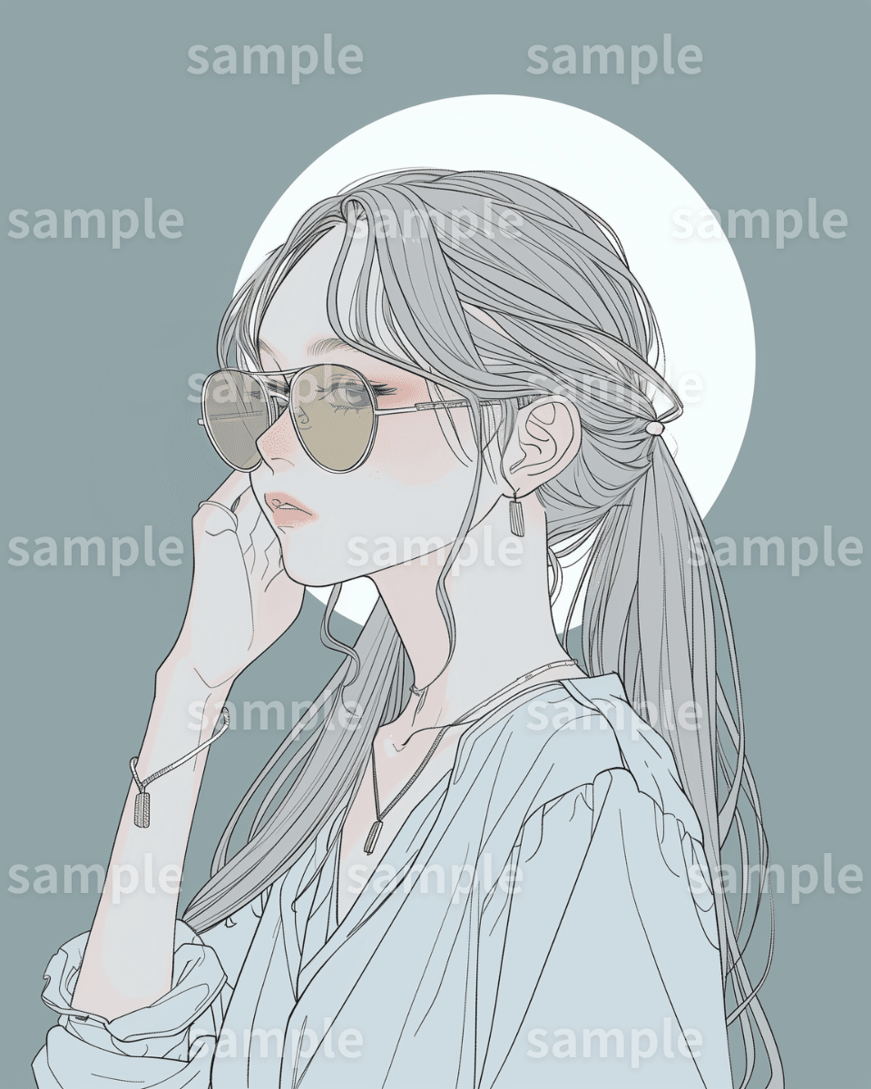 イラスト原画 「サングラスの娘」 イラスト原画 「サングラスの娘」 サングラスの女の子 norimi20