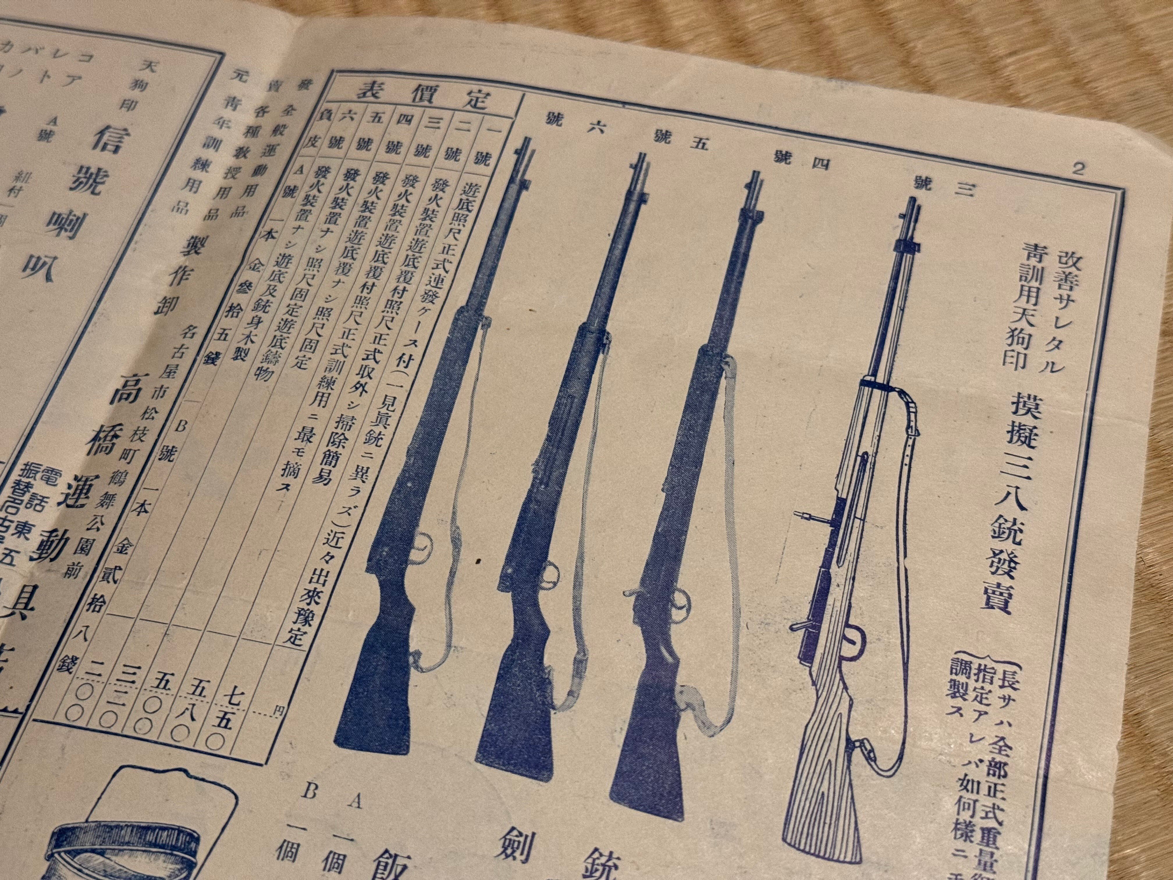 青年たちの訓練に使われた木製の模擬銃ー撃てなくても取扱に慣れ