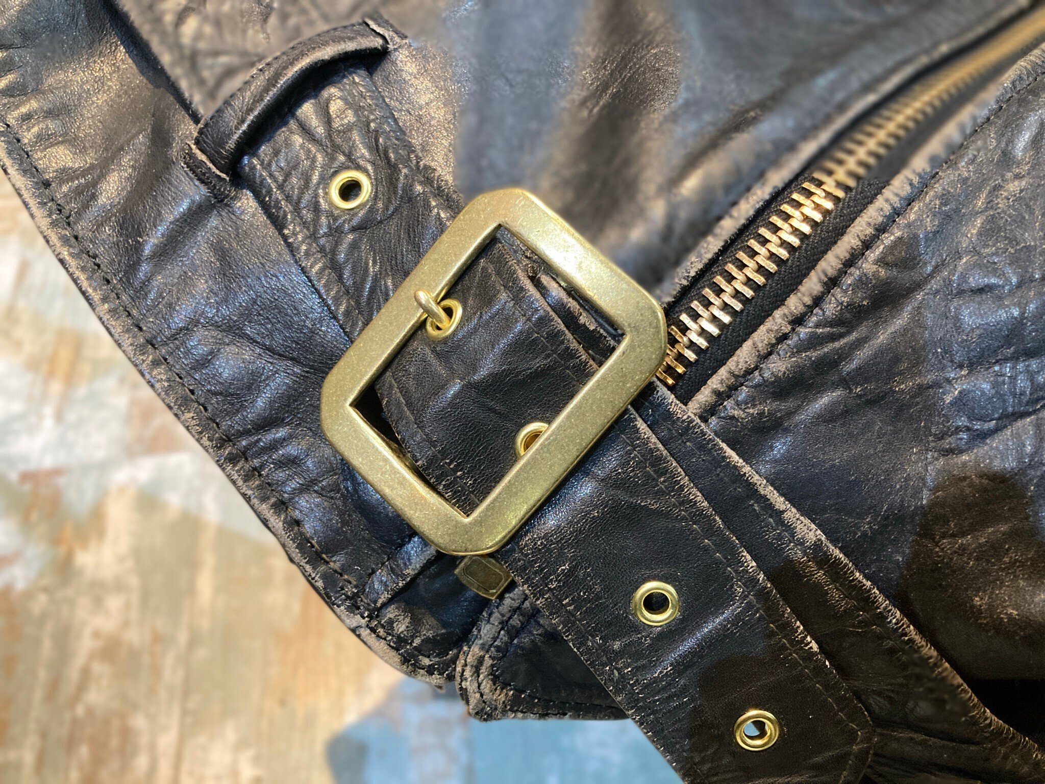 schott ライダース　ヴィンテージ　70s 八角バックル 希少！廃退的ブラウン！ 70s Vintage 