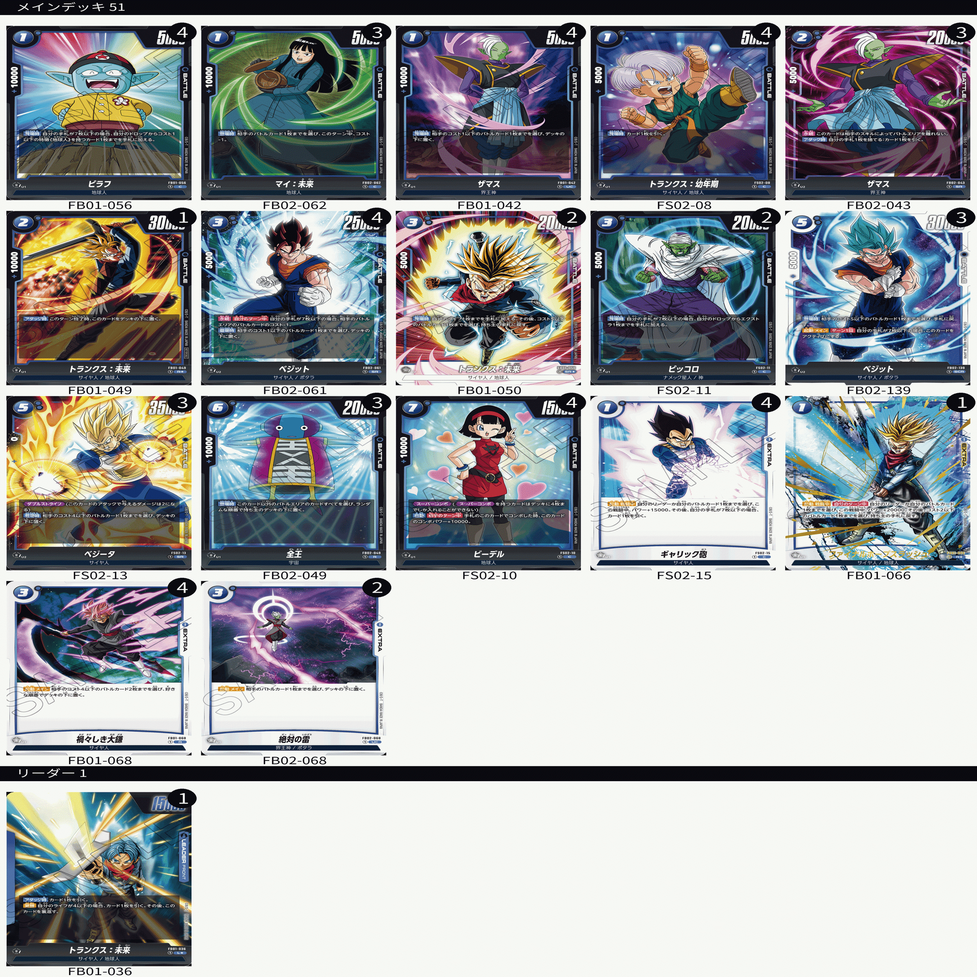 烈火の闘気 2弾環境 トランクス デッキレシピ ドラゴンボール