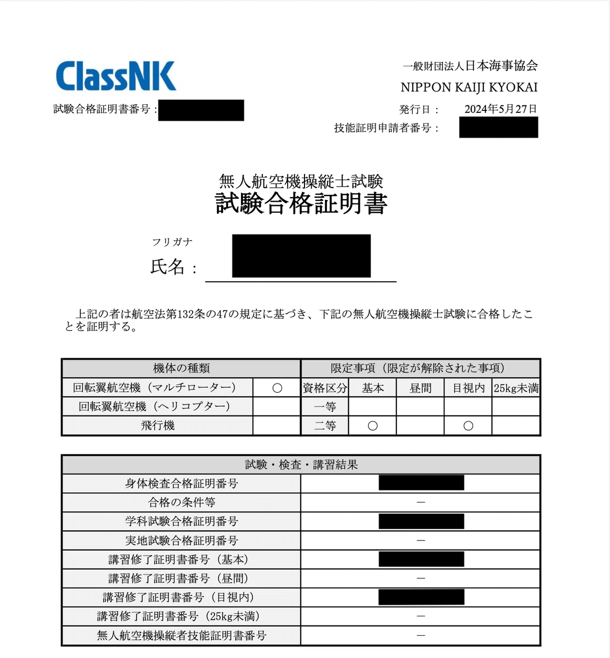 無人航空機操縦者技能証明を取得しました｜GENDOSU